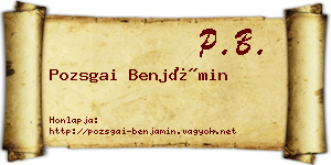 Pozsgai Benjámin névjegykártya