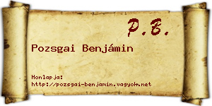 Pozsgai Benjámin névjegykártya